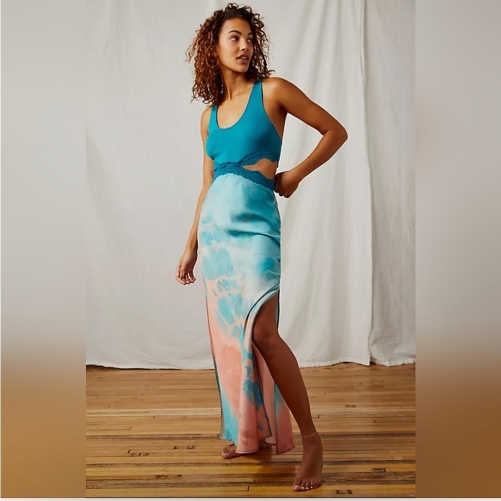 Intimately Free People Playing Favorites Maxi Slip Cut Out Maxi Dress Silky - Picture 11 of 11